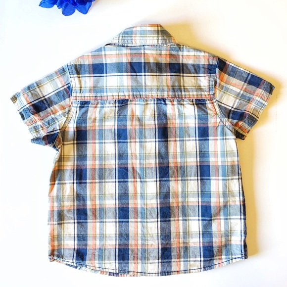 JOE FRESH 3T NAVY / ORANGE SHORT SLEEVE DRESS SHIR - Picture 6 of 6
